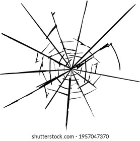 Texture of broken glass cracks, abstract vector illustration.