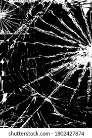Texture broken glass with cracks. background texture vector