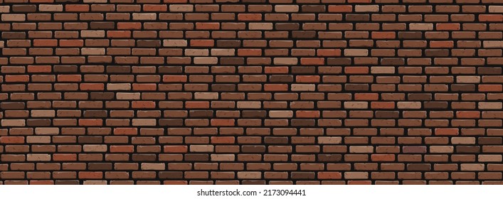 Textur der braunen Ziegelwand. Rechteckiger, nahtloser Hintergrund für die Textplatzierung.