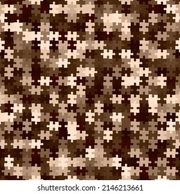 Texture brown desert sand decorative camouflage seamless pattern. Abstract vector illustration. Modern stylish ornament texture for wrapping paper, carpet, bathroom tiles or clothing textile print