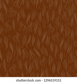 The texture of the brown fur. Seamless pattern background. Vector illustration. The skin of a wild animal.