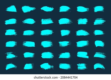 Texture of brush stroke drawing with blue dye. Ink splatters.