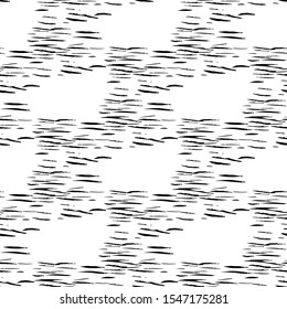 Texture brush stroke, horizontal stripes, scratches, water surface vector pattern. Black and white.
