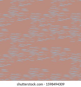 Texture brush stroke, horizontal stripes, water surface vector pattern. Brown and blue pastel background.