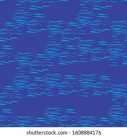 Texture brush stroke, horizontal stripes, water surface vector pattern. Blue colors.