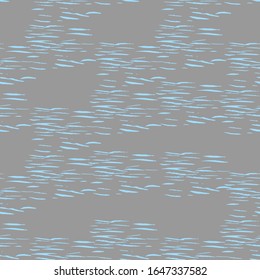 Trazo de pincel de textura, rayas horizontales, patrón vectorial de superficie de agua. Fondo gris y azul pastel.