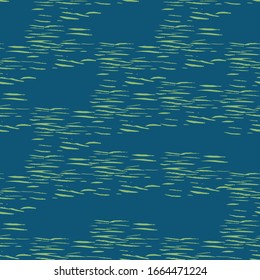 Texture brush stroke, horizontal stripes, water surface vector pattern. Dark blue colors.