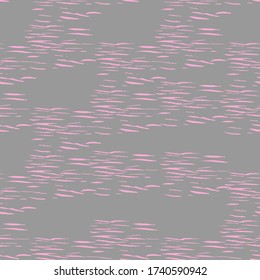 Texture brush stroke, horizontal stripes, water surface vector pattern. Pastel grey and pink background.