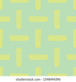 Texture brush stroke, horizontal and vertical stripes, surface vector pattern. Pastel green background.