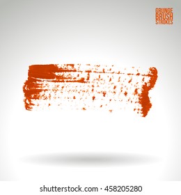 Texture of brush stroke. Vector design. Underline and border.