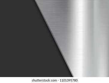 Texture of brushed silver metal. Industrial background with copy space. Stock vector illustration.