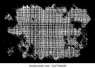 Textur von Einbruch, Leinwand. Dunkler Vektorhintergrund, brüchiger Rahmen.