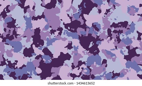 Texture camo background. Modern army camouflage. Military seamless pattern for clothing. Pink hipster template. Multicolored khaki for fabric. Vector illustration. 