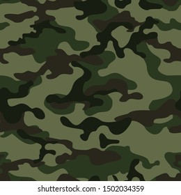 Texture camouflage abstract seamless pattern.Green.Print
