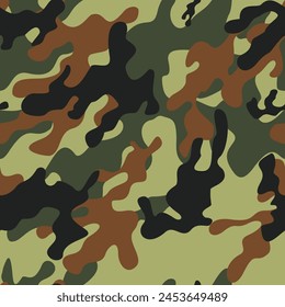 Texture camouflage army pattern, seamless background, green brown print
