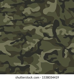 Texture camouflage classic seamless pattern. Jungle. Print on fabric on vinyl. Military ornament.