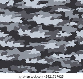 
Texture camouflage gray background, military uniform, repeat pattern on textiles