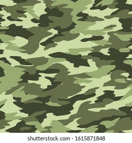 Texture camouflage hand drawn seamless pattern. Abstract modern camo military background. Fabric textile and vinyl wrap endless print template. Vector illustration.
