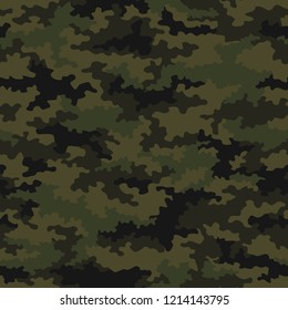 Texture camouflage seamless pattern. Abstract modern camo military and hunting endless background. Vector illustration.