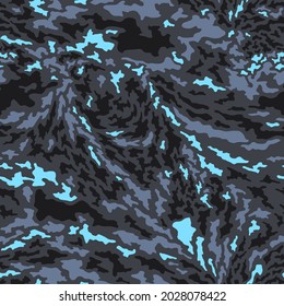 Texture camouflage seamless pattern. Abstract modern endless military trendy ornament for fabric and fashion textile print urban clothing. Vector background.