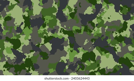 Texture camouflage seamless pattern. Fashion military clothing. Abstract camo backgound. Green trendy concept. Colorful hunting illustration. Combat fabric design.