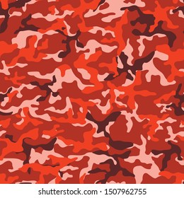 Texture camouflage seamless pattern.Abstract modern red background. Print vector