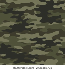 Fondo del bosque del vector del camuflaje de la textura, impresión caqui del ejército, diseño de la caza