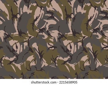 Texture camouflage woodland seamless pattern, vector trendy texture, military background.