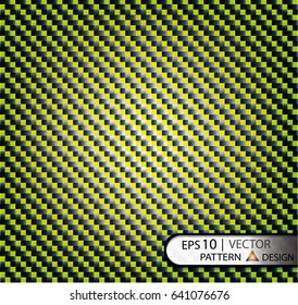 Texture of carbon fiber with bright yellow wreaths under the mask. Seamless pattern vector illustration.