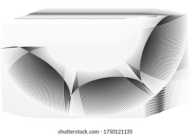 Texture for card, cover, poster, decoration, creative halftone lines black and white background, geometric dynamic pattern, vector modern design abstract plate, template.