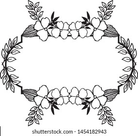 Texture of card with pattern floral frame, elegant style. Vector