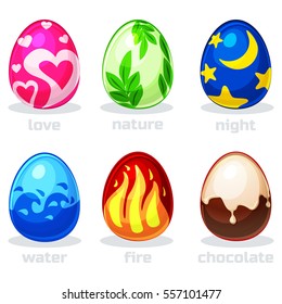texture cartoon easter eggs, vector game Element icons
