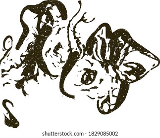 texture of chaotic brush strokes for design with transparent background
