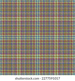 Texture check background. Fabric tartan pattern. Plaid vector seamless textile in turquoise and indigo colors.