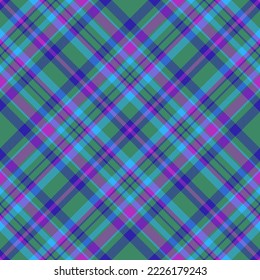 Texture check seamless. Background fabric vector. Tartan pattern plaid textile in pink and blue colors.