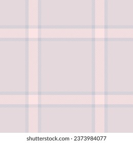 Texture check textile of seamless background vector with a fabric tartan plaid pattern in white and misty rose colors.