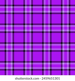 Texture check vector of fabric pattern tartan with a seamless textile plaid background in purple and violet colors.