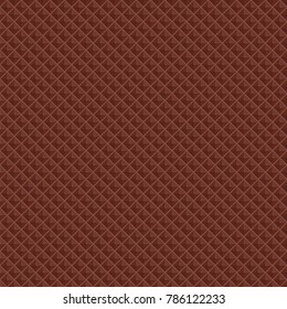 Texture of the chocolate wafers, seamless pattern. Vector flat illustration.