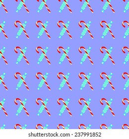 Texture Christmas candies on a purple background. Vector illustration