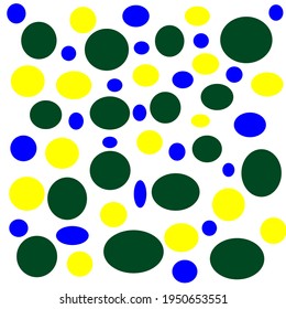 textura de círculos en los colores de la bandera de Brasil. Ilustración vectorial.
