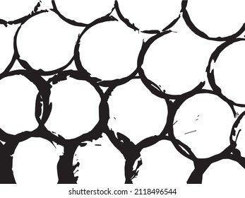 círculos de textura. Ilustración monocroma de tinta desordenada.  Ideal para web, impresión, papel de envoltura, fondo de pantalla, tarjeta de invitación