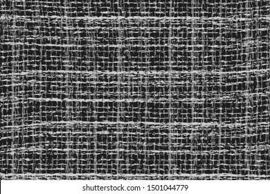 The texture of the coarse woven material. Dark vector background, shades of gray. 