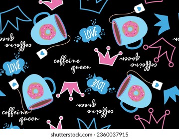 texture coffee queen girl love donut