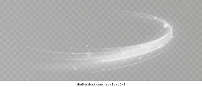 Texture of cold winter wind. Holiday vector snowstorm. Christmas cold snowstorm effect.Light effect.Magic spiral with sparkles.White light effect.Glitter particles with lines.Swirl effect.
