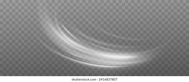 Texture of cold winter wind. Holiday vector snowstorm. Christmas cold snowstorm effect.Light effect.Magic spiral with sparkles.White light effect.Glitter particles with lines.Swirl effect.