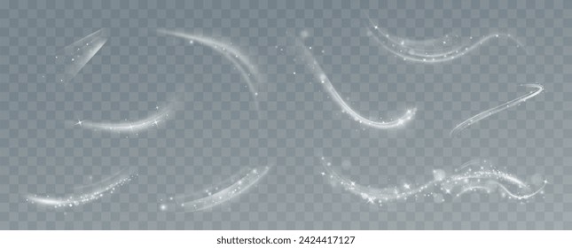 	
Texture of cold winter wind. Holiday vector snowstorm. Christmas cold snowstorm effect.Light effect.Magic spiral with sparkles.White light effect.Glitter particles with lines.Swirl effect.