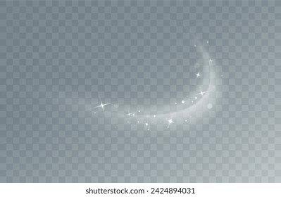 Texture of cold winter wind. Holiday vector snowstorm. Christmas cold snowstorm effect.Light effect.Magic spiral with sparkles.White light effect.Glitter particles with lines.Swirl effect.