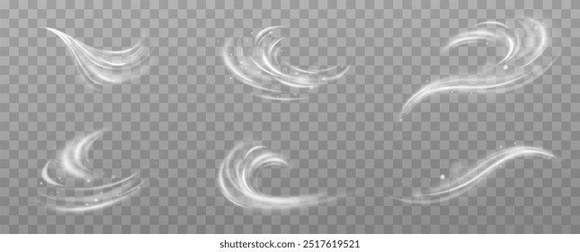 Texture of cold winter wind. Holiday vector snowstorm. Christmas cold snowstorm effect.Light effect.