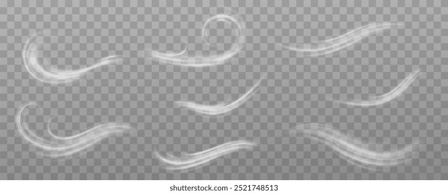 Texture of cold winter wind. Holiday vector snowstorm. Christmas cold snowstorm effect.Light effect.	