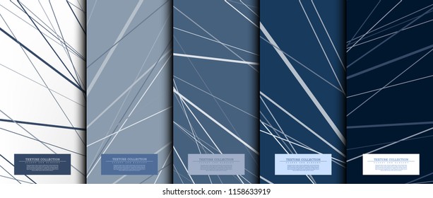 Colección de textura patrón abstracto textura marina fondo azul plantilla de diseño vectorial